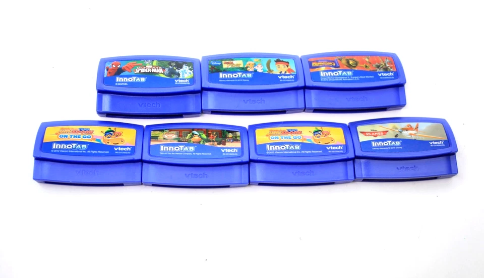 Lot of 7 Vtech Innotab Cartridge Games Madagascar 3 - Planes - Spiderman & More - Image 2 of 4