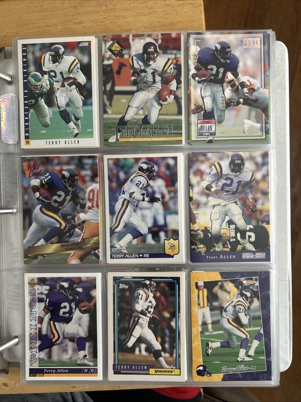 Lot of ( 17 ) Different Terry Allen Football Cards
