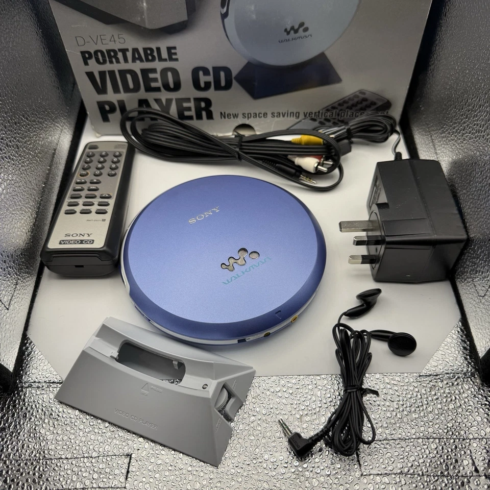 RARO SONY D-VE45 Vintage CD Player de Vídeo Portátil e Discman Caixa Aberta, Bom Como NOVO - Imagem 4 de 4