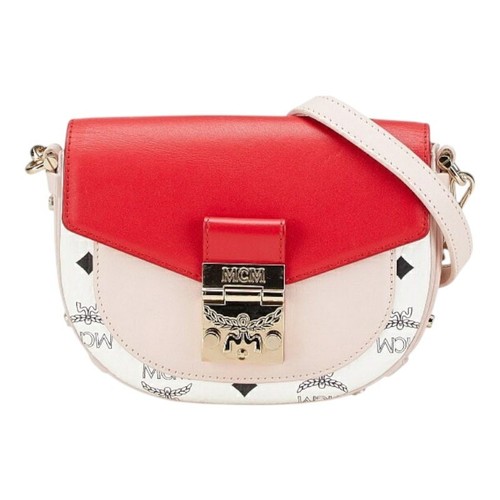 MCM Shoulder Bag Ab Rank Visetos Crossbody Pink Red Leather Women's MCM