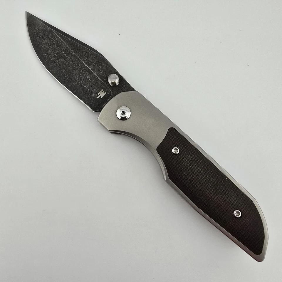 Wehr Knives Lukas P Folding Knife Titanium Micarta 3.25" Acid Stonewashed S35VN - Image 3 of 4