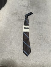 New Perry Ellis Portfolio Men  s Neck Tie Brown Blue Classic