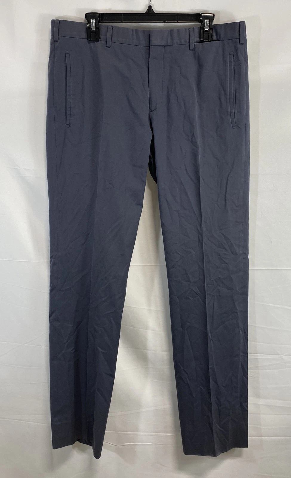Pantaloni eleganti Prada uomo blu misto cashmere tinta unita taglia 50R