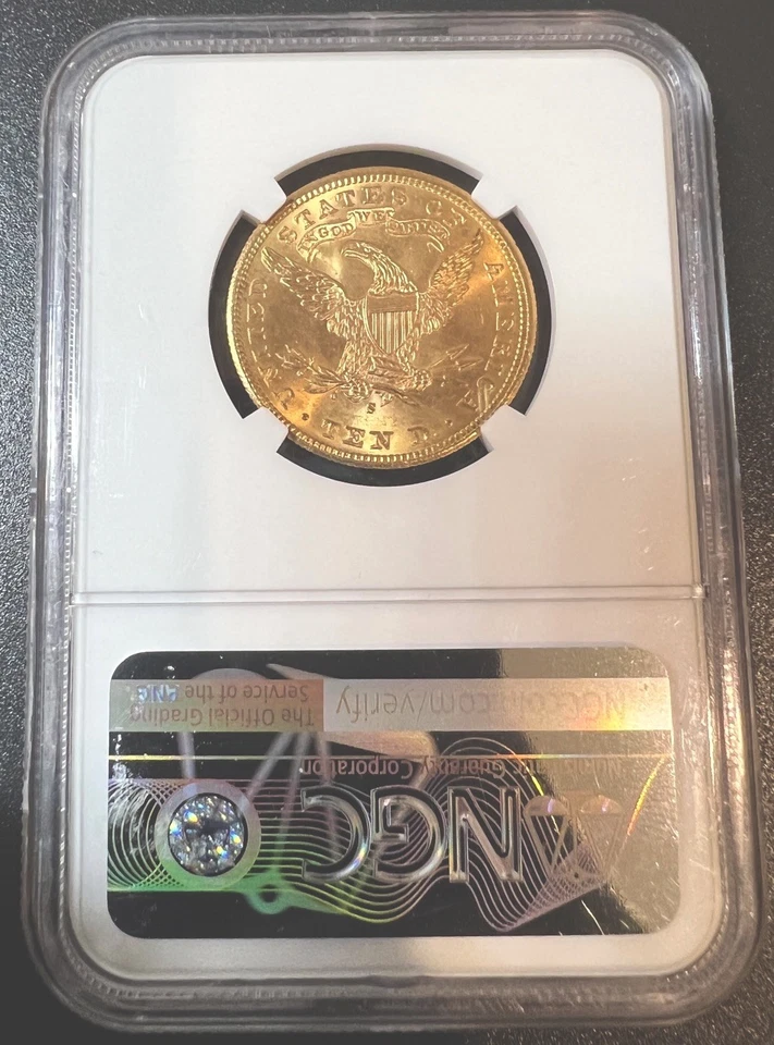 1902-S Gold Liberty Head Eagle - with Motto $10 NGC & CAC MS64+  4820191-041 - Image 2 of 2