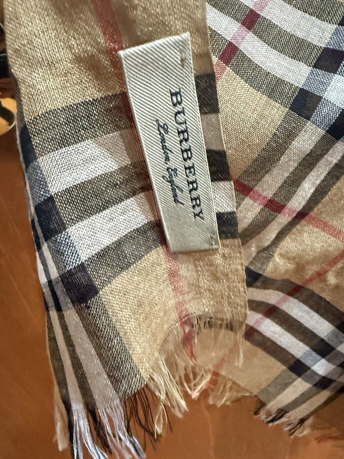 Burberry — burberry Lightweight Check Wool Silk Scarf