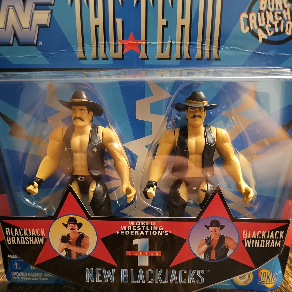WWF новый BLACKJACKS Windham Bradshaw 1997 JAKKS TAG TEAM серия 1 поврежденная упаковка - Изображение 4 из 4