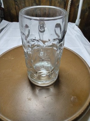 Rare Vintage HB Hofbrauhaus Munchen German 1L 8  Tall Dimpled Beer Mug w/Handle 