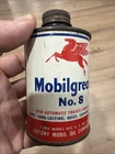 Rare Vintage NOS Mobil Mobilgrease No. 8 Oil Can 7oz. Cone Top FULL