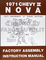 1971 Chevy Nova Bound Montagehandbuch 71 Chevrolet Werk Original Inklusive SS