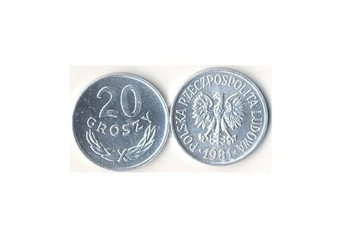 DS2 - Group of 100 x Poland 20 Groszy 1958-1972 Uncirculated Aluminum Coin Eagle - Picture 3 of 4
