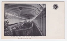 C. & B. LINE STEAMERS INTERIOR VIEW GALLERY DECK CLEVELAND & BUFFALO PRE 1907