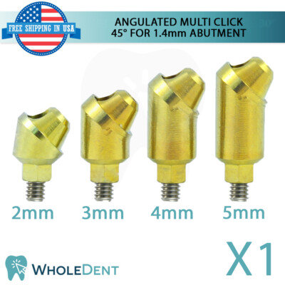 1X Angulated Multi Unit 45° 1.4mm Abutment Attachment Internal Hex 2.42mm
