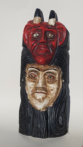 Vecchia o antica maschera folkloristica messicana in legno.Art Mexican mask wood - Imagen 9 de 9