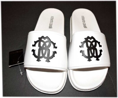 New ROBERTO CAVALLI Logo Slides White Fits like Sz 8/8.5 ROBERTO CAVALLI Logo Slides White Sz 8/8.5 NWOB | eBay main image 2