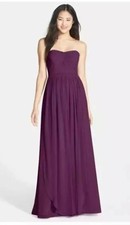 Jenny Yoo "Aidan" Convertible Chiffon Bridesmaids Gown, Plum, Size 0
