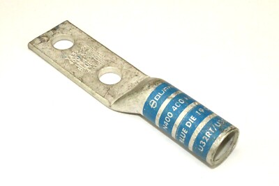 BURNDY YA322N YA32-2N 400 KCMIL 2 Holes 1/2'' Blue Die 19 Cooper Compression Lug