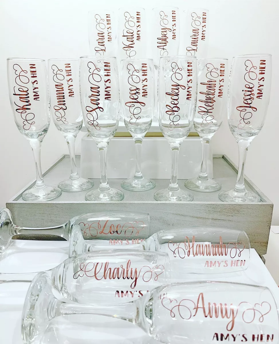 Personalised champagne glass