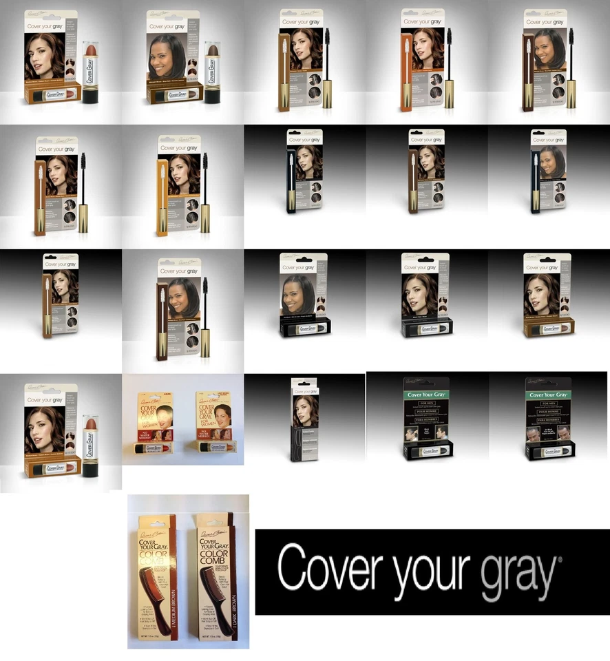 COVER YOUR GRAY TOUCH UP STICK FOR MEN/WOMEN,BRUSH IN MASCARA,COLOUR COMB