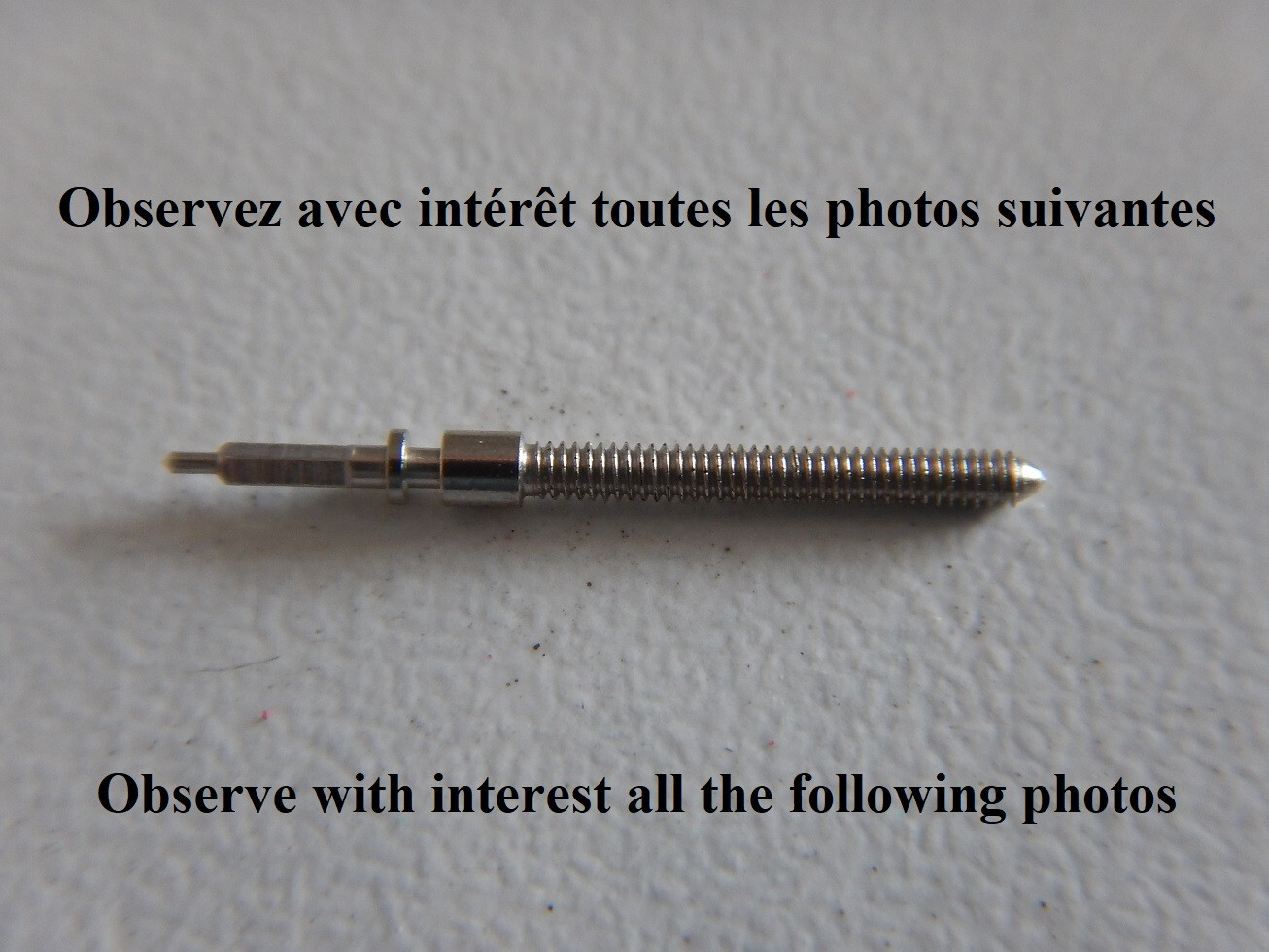 Tige Valjoux 88 23 72 part 401 axe de remontoir montre ancienne de 1,2 mm