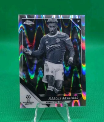 2021-22 Topps Chrome Black & White Raywave Marcus Rashford Manchester United