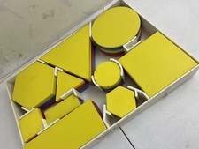 ATTRIBUTE LOGIC BLOCKS Plastic-Item includes Storage Box missing Pieces 