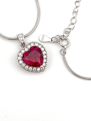 2 ctw Diamant Rubin natürlicher Diamant Rubin rot Anhänger Halskette Freundin Geburtstag