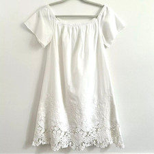 MADEWELL* Eyelet Dress SMALL* White Cottagecore Victorian Lace Cotton Boho Euc!