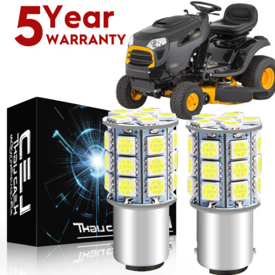 2 Bright LED light bulbs for Poulan Pro PP19A42 headlamp headlight lawn tractor