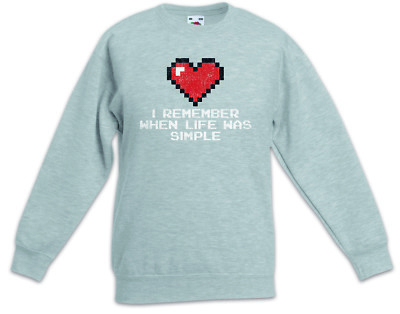 I Remember When Life Was Simple Kinder Pullover Pulli Gamer Dark Games Fun
