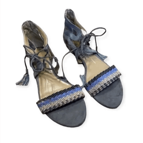 Dolce Vita Sandals Flat Embroidered Strappy Tassel Tie Closure Suede Back  Sz 7.5 | eBay