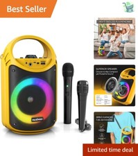 Wireless  Wired Karaoke System with Colorful Lights - Perfect for Parties
