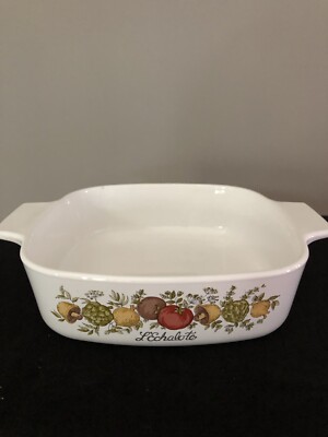 Vintage Corning Ware A-1-B Spice of Life L'Echalote 1-Qt Casserole w/ 2 Lids