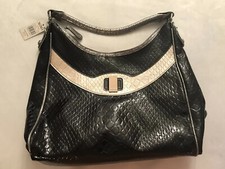 XOXO Large Elegant Black, Silver Ivory Croco Handbag NEW Retails 69