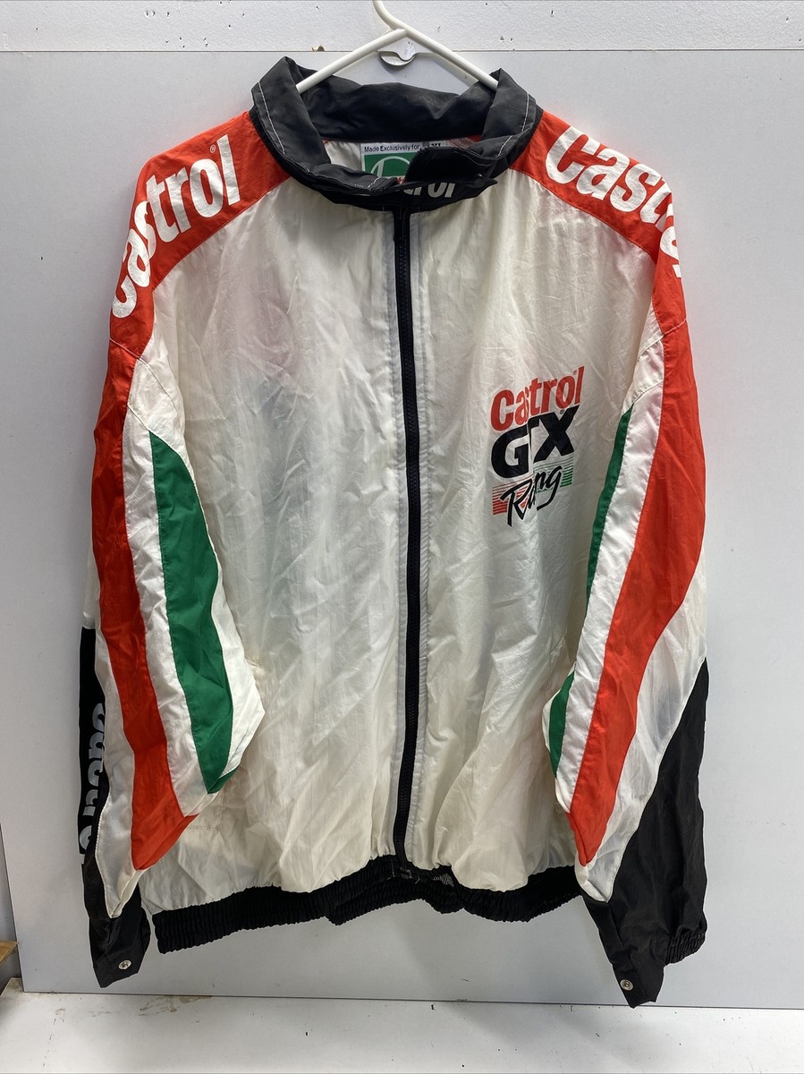 t*k様 Castrol GTX NASCARレーシングジャケット Vintage Castrol GTX Drag Racing Men Full Zip Light Windbreaker
