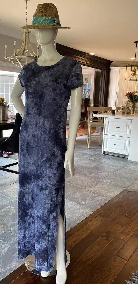 MICHAEL Michael Kors True Tie Dye Blue Maxi Dress Side Slits