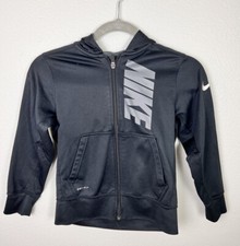 Nike Boys Black Full Zip Up Hoodie Jacket Size Small