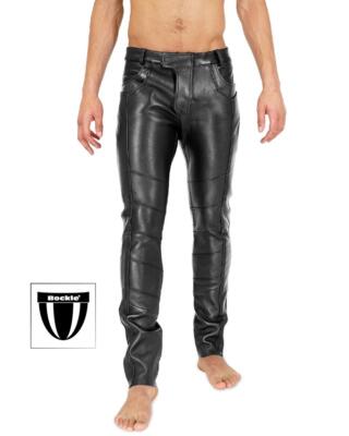 Bockle  Ricbo Aniline Mens Leather Pants Leather Jeans Leather Tube Lamb Leather