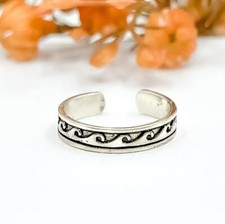 Wave Toe خاتم 925 Sterling فضي Midi خاتم Ocean خاتم