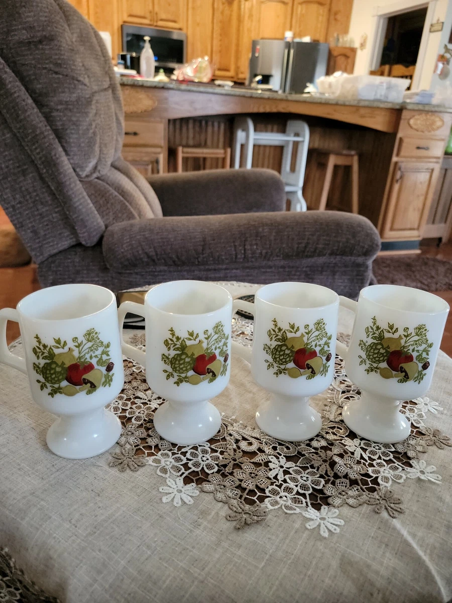 MILK GLASS PEDESTAL MUG WHITE