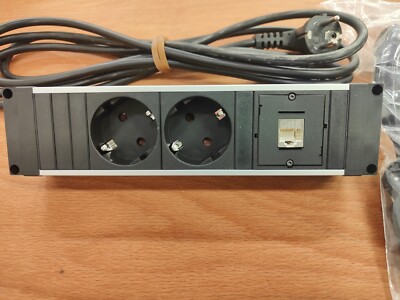 906.0923 Bachmann STEP ALU 2xSchuko / 1x CAT6 Steckdosenleiste Steckdoseneinheit