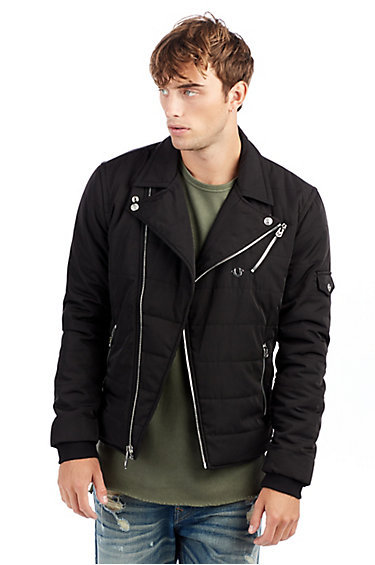 TRUE RELIGION MENS QUILTED MOTO JACKET SIZE S RRP £349.00