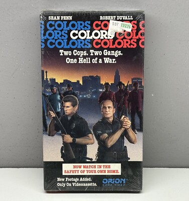 Colors - New Sealed! VHS 1988 Video Tape Sean Penn Robert Duvall HTF Watermark