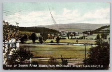1907 Claremont NH Sugar River Valley View from Washington Street Postcard