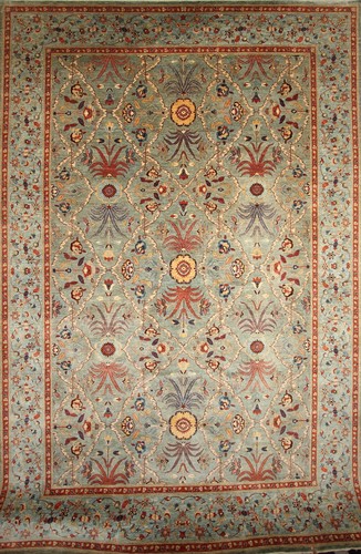 12 x 18 ft Green Serapi Afghan Hand Knotted Wool Traditional Oriental Rug - Picture 2 of 20