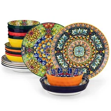 vancasso SIMI Dinnerware Set Kitchen Dining Set Bohemian Stoneware Plates Set