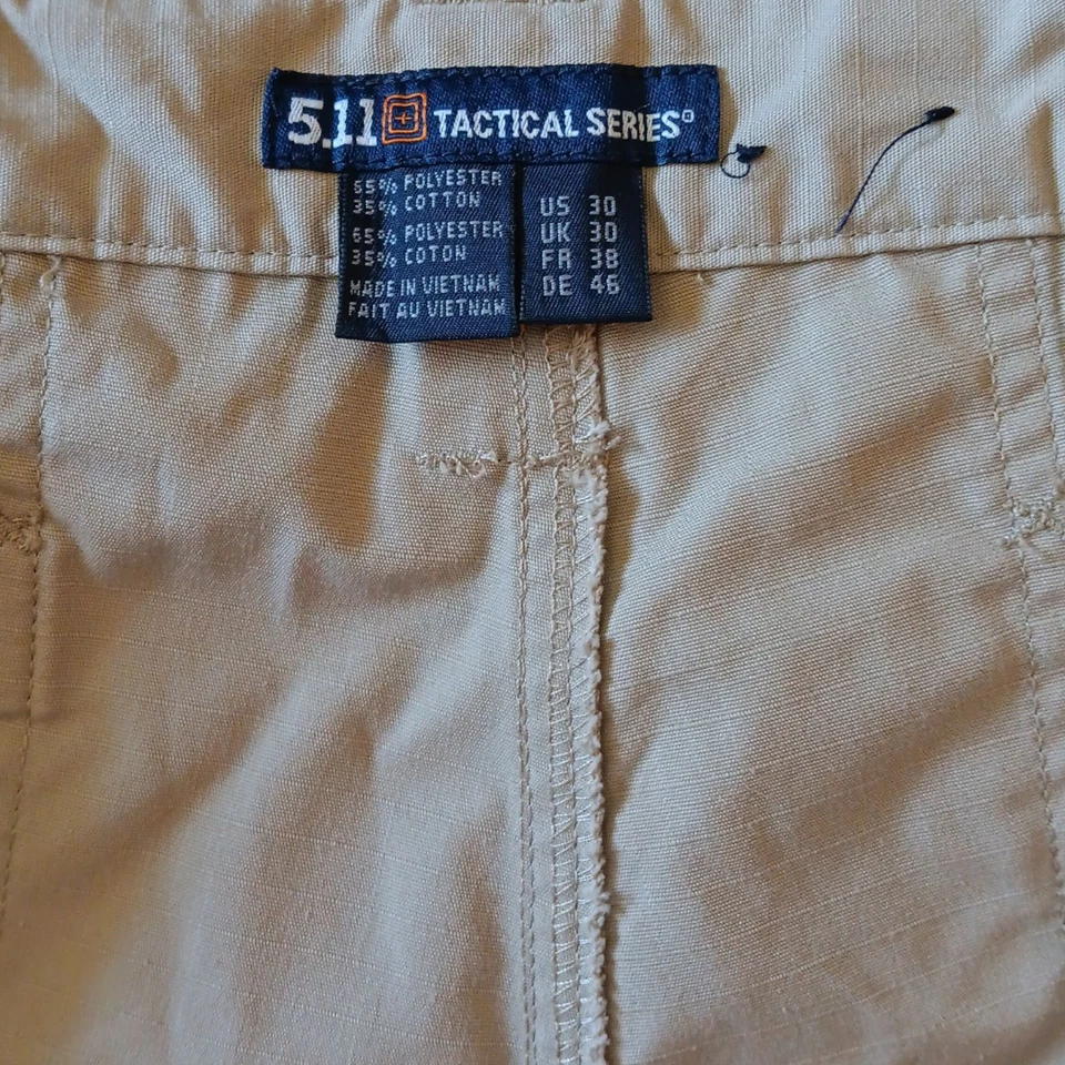 Corto 5.11 TACLITE Pro Ripstop Tactical Series Para Hombre Talla 30 Caqui 10.5 Entrepierna Foto 2 de 4