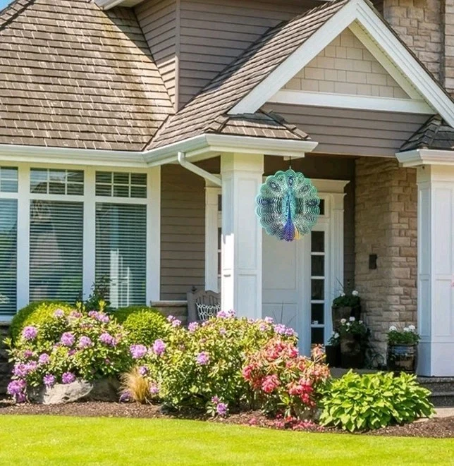 Peacock Wind Spinners Outdoor - Birthday Gifts for Women Mom Grandma,12inch Meta - Image 4 of 4