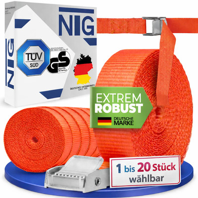 Spanngurt mit Klemmschloss 1-20 Stück 0,4/ 1/2/3/4/5/6m 250kg Befestigungsriemen