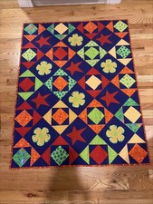 Handmade Baby quilt,unisex baby quilt,crib quilt,toddler 38  X 49  Stars Floral