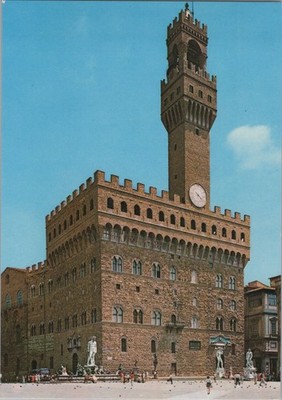 Chrome Postcard Florence Italy Palazzo Vecchio Tower View